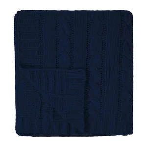 Cable Knit rPET Chenille Blanket