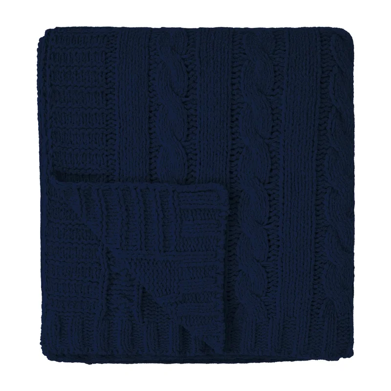Knit pattern detail across the recycled chenille surface
