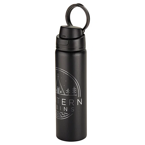 Custom branded Cabrio 24 oz vacuum insulated bottle, front view of promotional water bottle