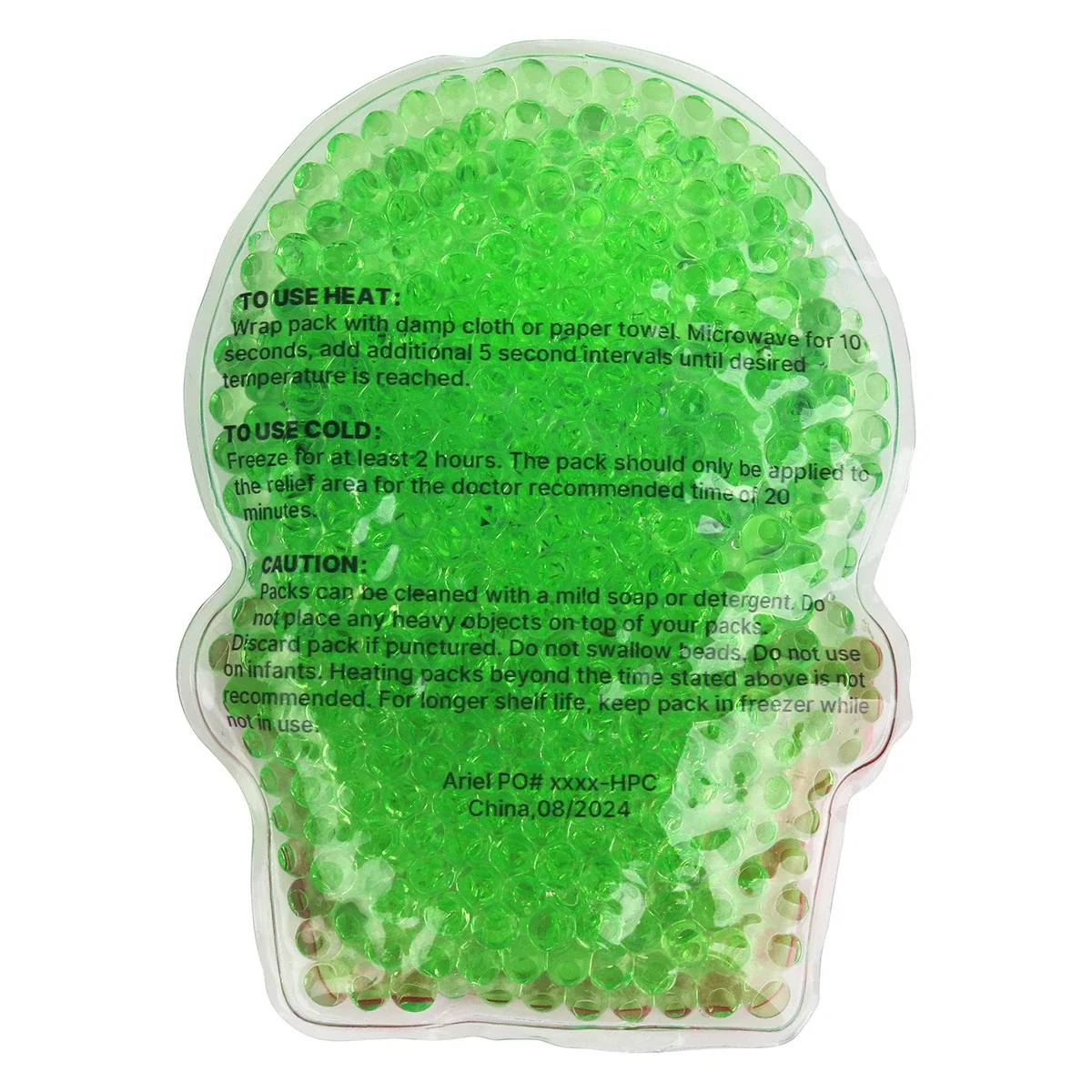 Promotional cactus-shaped Aqua Pearls hot/cold gel pack, custom branded wellness therapy pack
