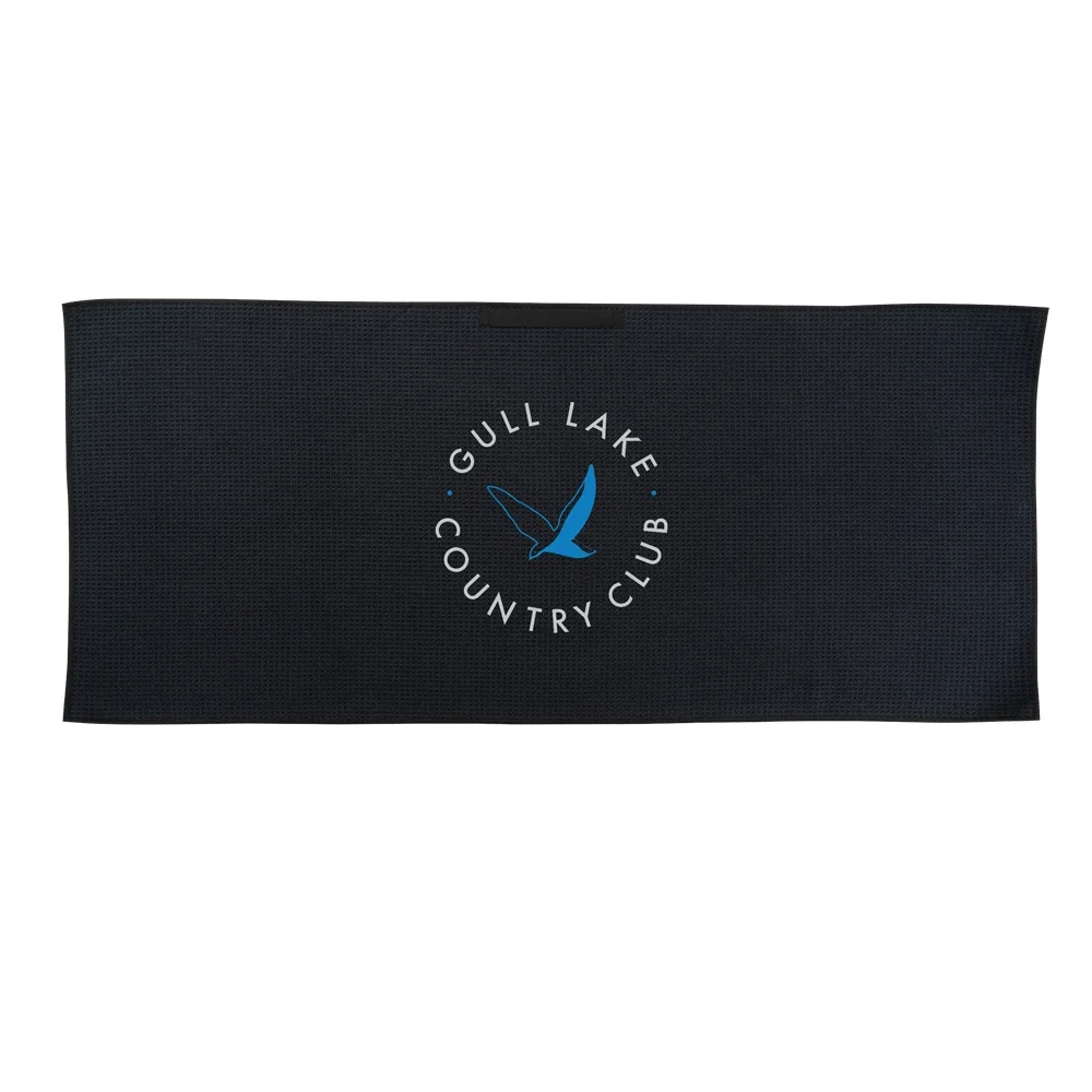 Caddy Waffle Weave Golf Towel — Black
