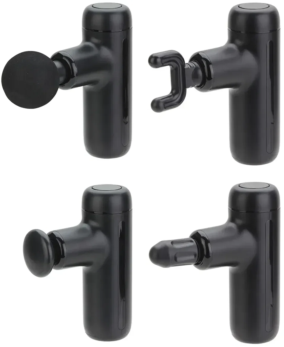 Branded Cadence massage gun side profile, promotional three-speed recovery massager