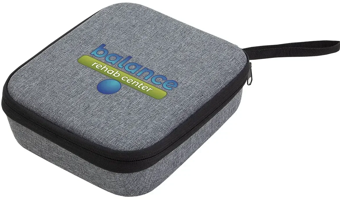 Promotional Cadence deep tissue massager close-up of the logo imprint area