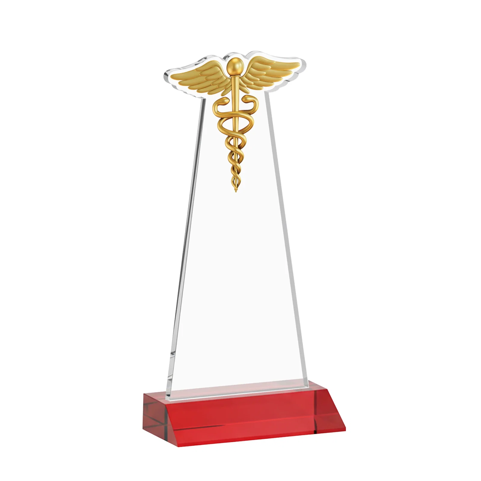 Custom Starfire Crystal Caduceus Award, with your logo for team milestone celebrations