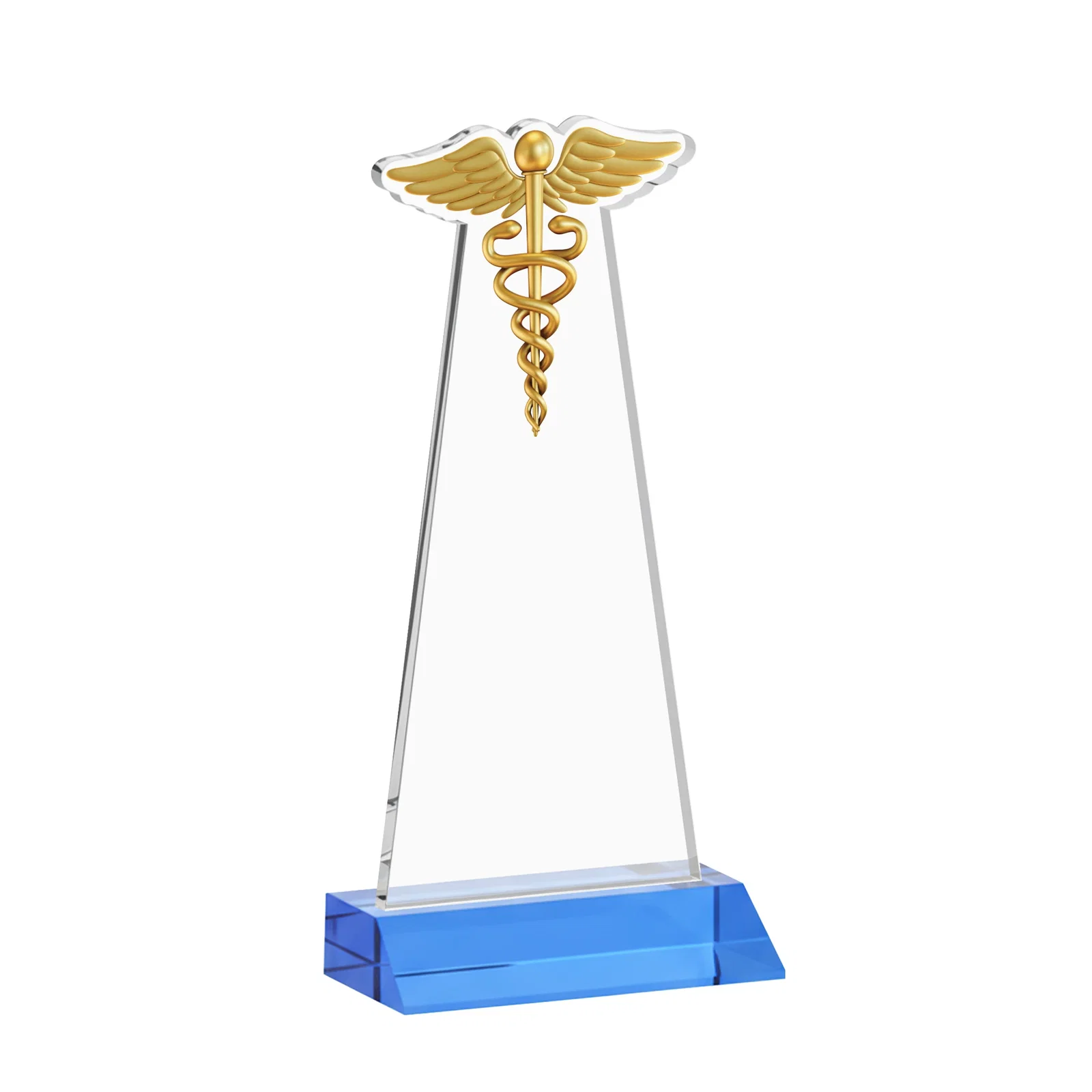 Custom Starfire Crystal Caduceus Award, with your logo for safety achievement programs