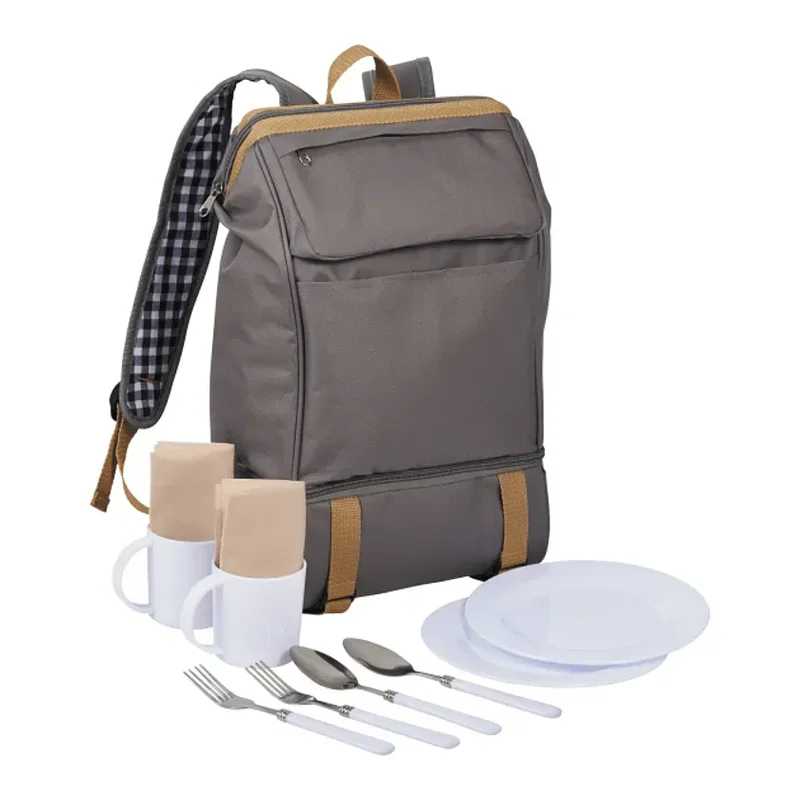 Custom Picnic Backpack Set for Two (11 Piece) — view 5