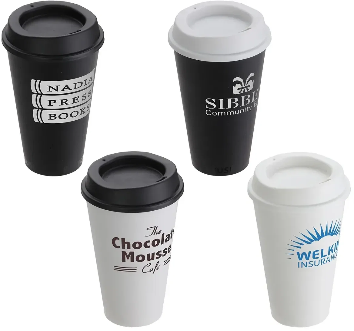 Cafe Recycled To-Go Cup 17 oz, custom branded coffee cup front view with logo