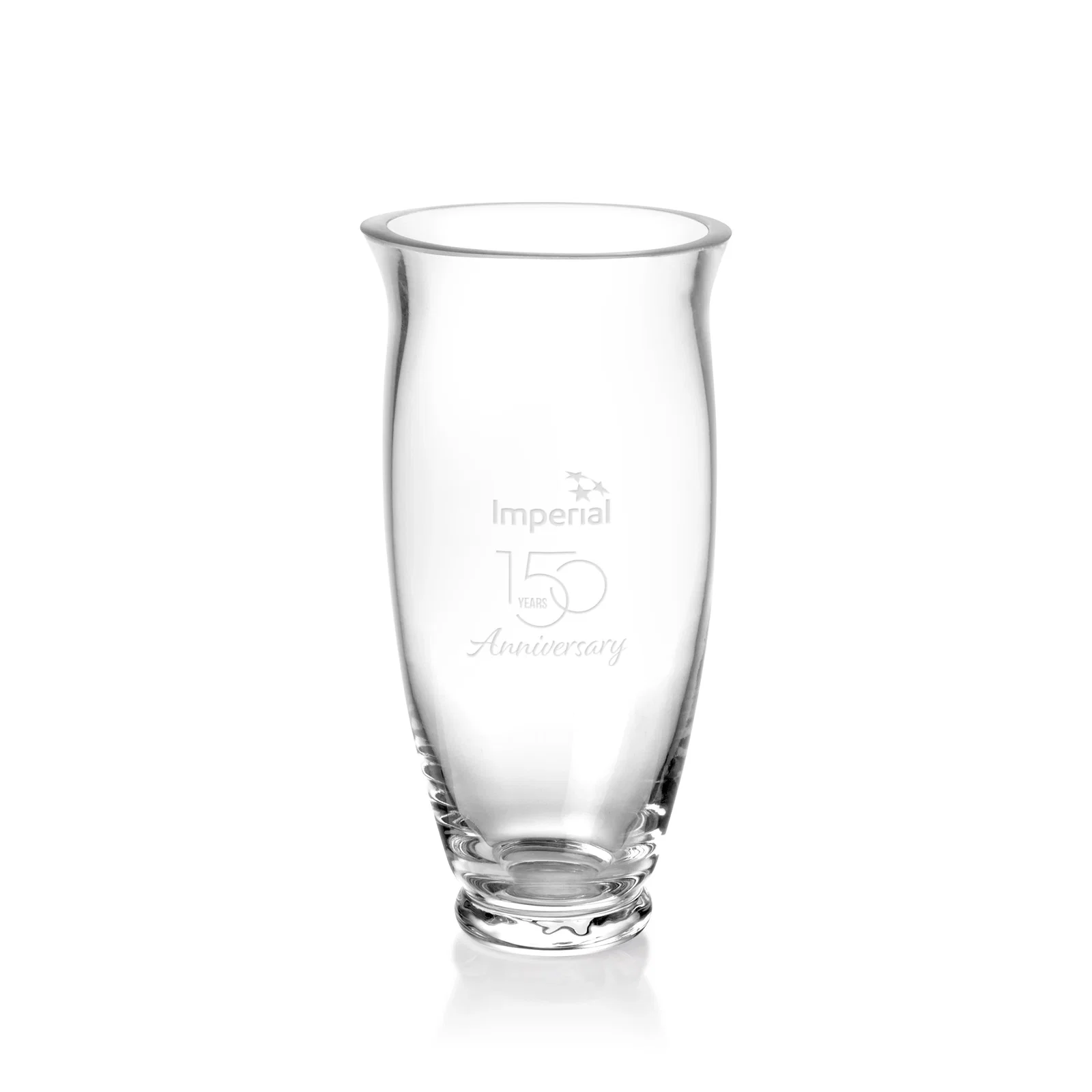 Custom Lead Free Crystalline Vase with Flowing Curved Contour for corporate award ceremonies