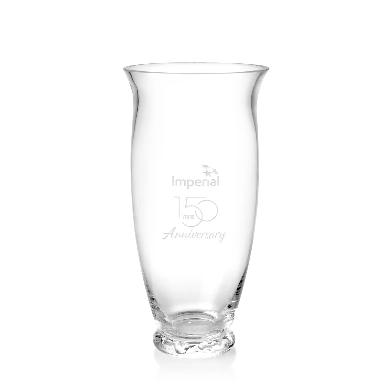 Custom Lead Free Crystalline Vase with Flowing Curved Contour for service anniversary gifts