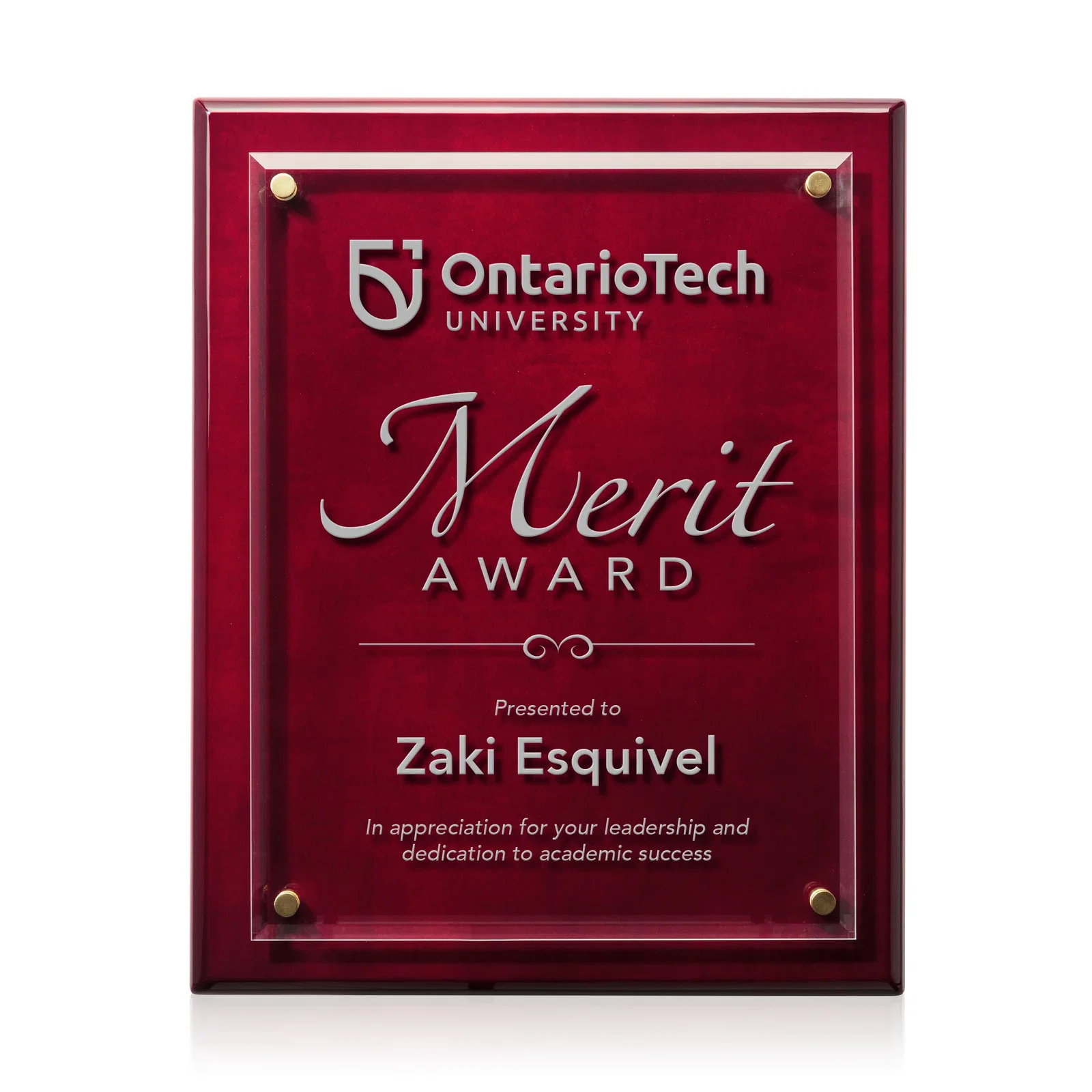 Personalized Starfire Crystal Wall Plaque with Drop Shadow Backing for employee recognition