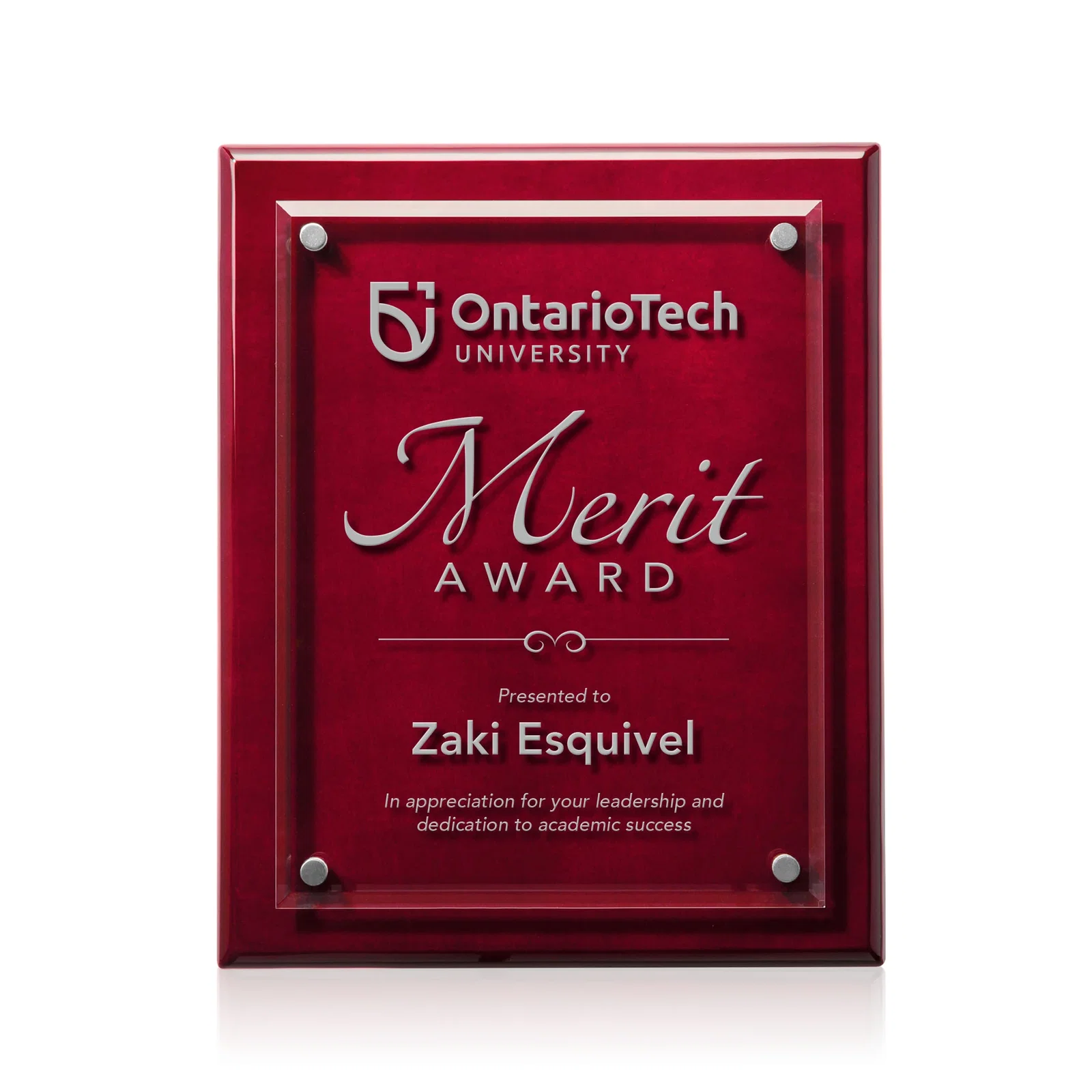 Personalized Starfire Crystal Wall Plaque with Drop Shadow Backing for donor appreciation