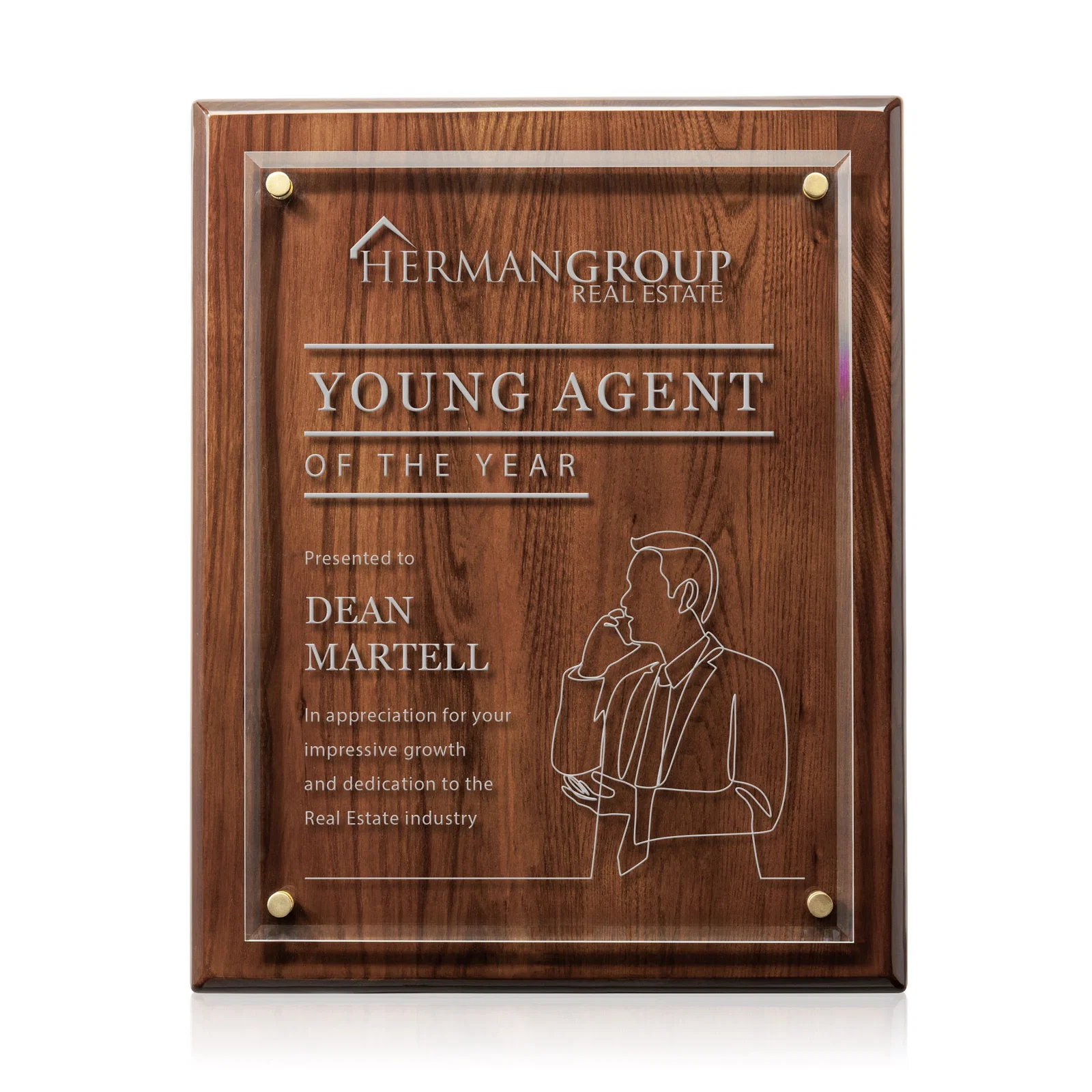 Promotional Starfire Crystal Wall Plaque with Drop Shadow Backing for volunteer appreciation