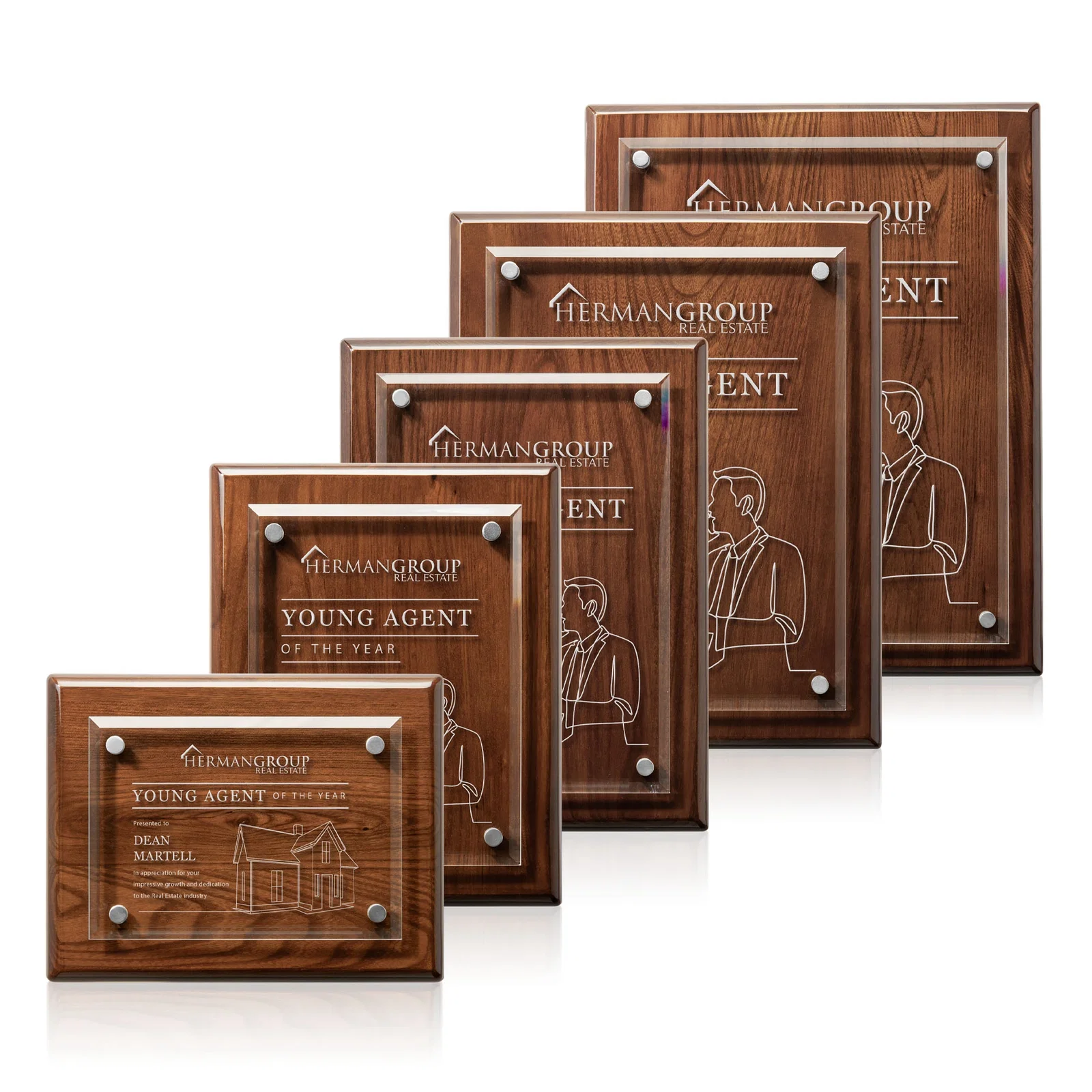 Promotional Starfire Crystal Wall Plaque with Drop Shadow Backing for company anniversary events