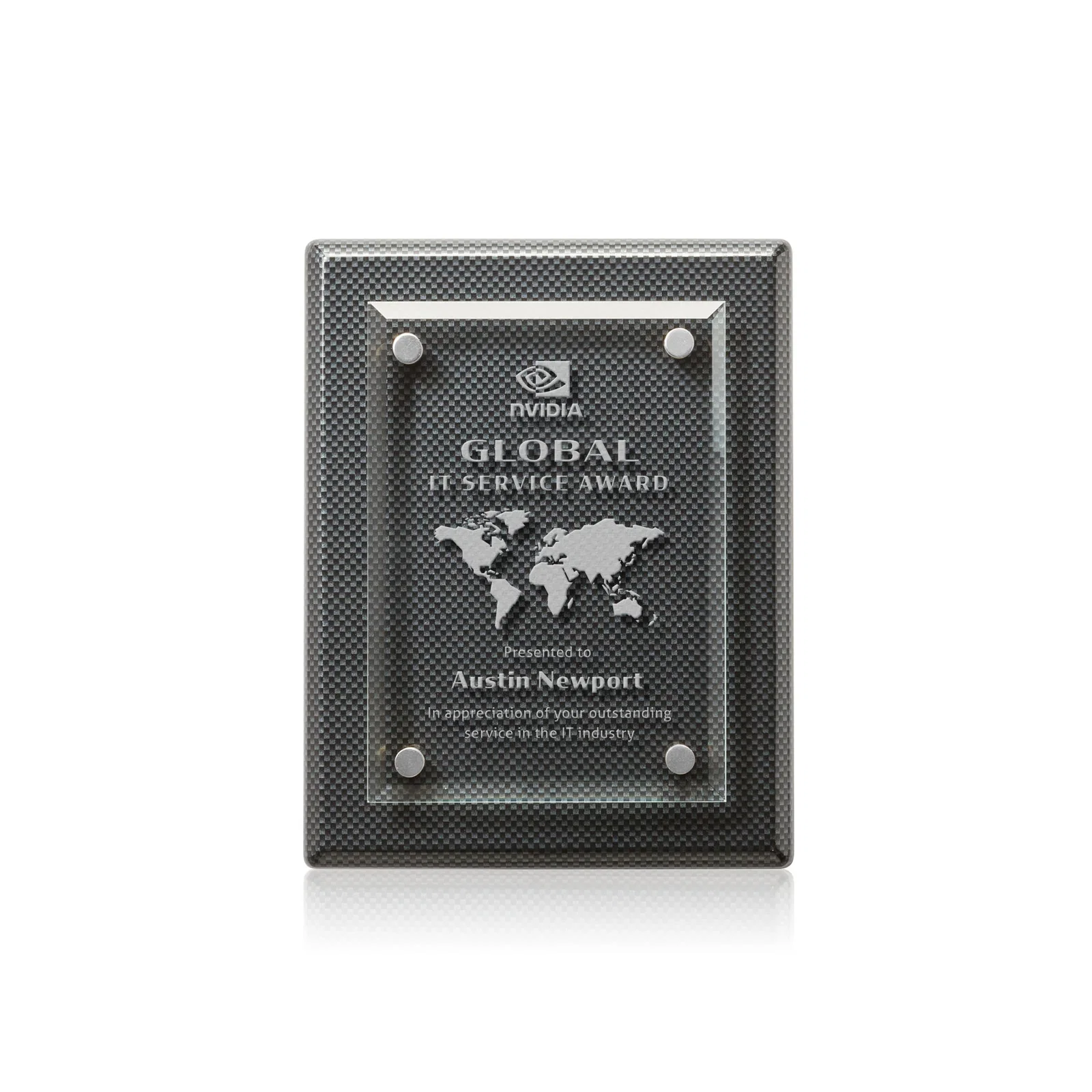 Branded Starfire Crystal Wall Plaque with Drop Shadow Backing for graduation ceremonies