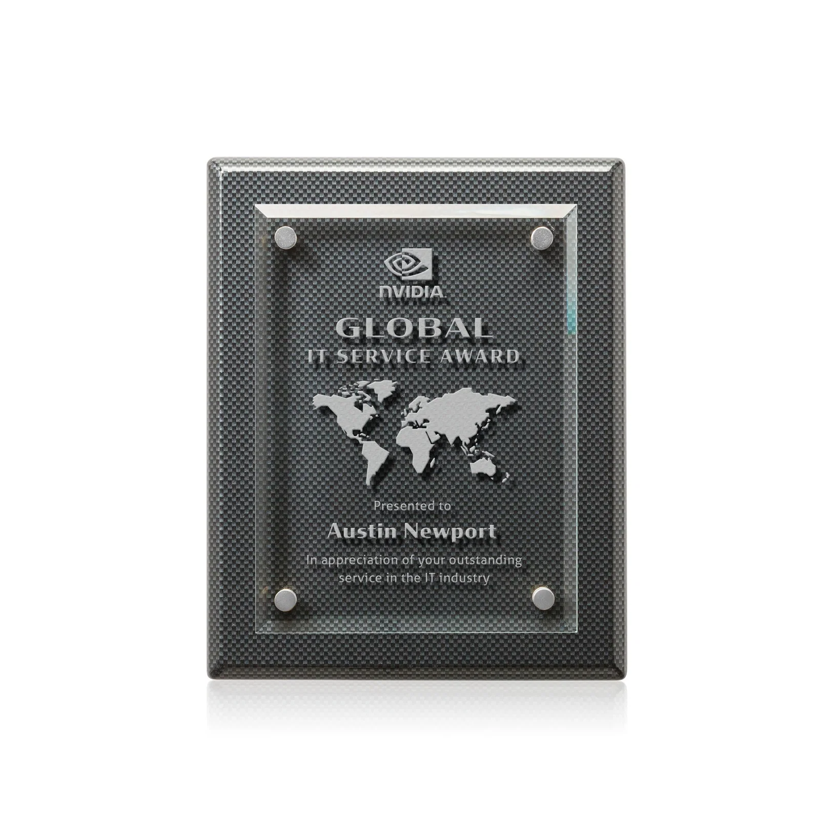 Branded Starfire Crystal Wall Plaque with Drop Shadow Backing for safety achievement programs