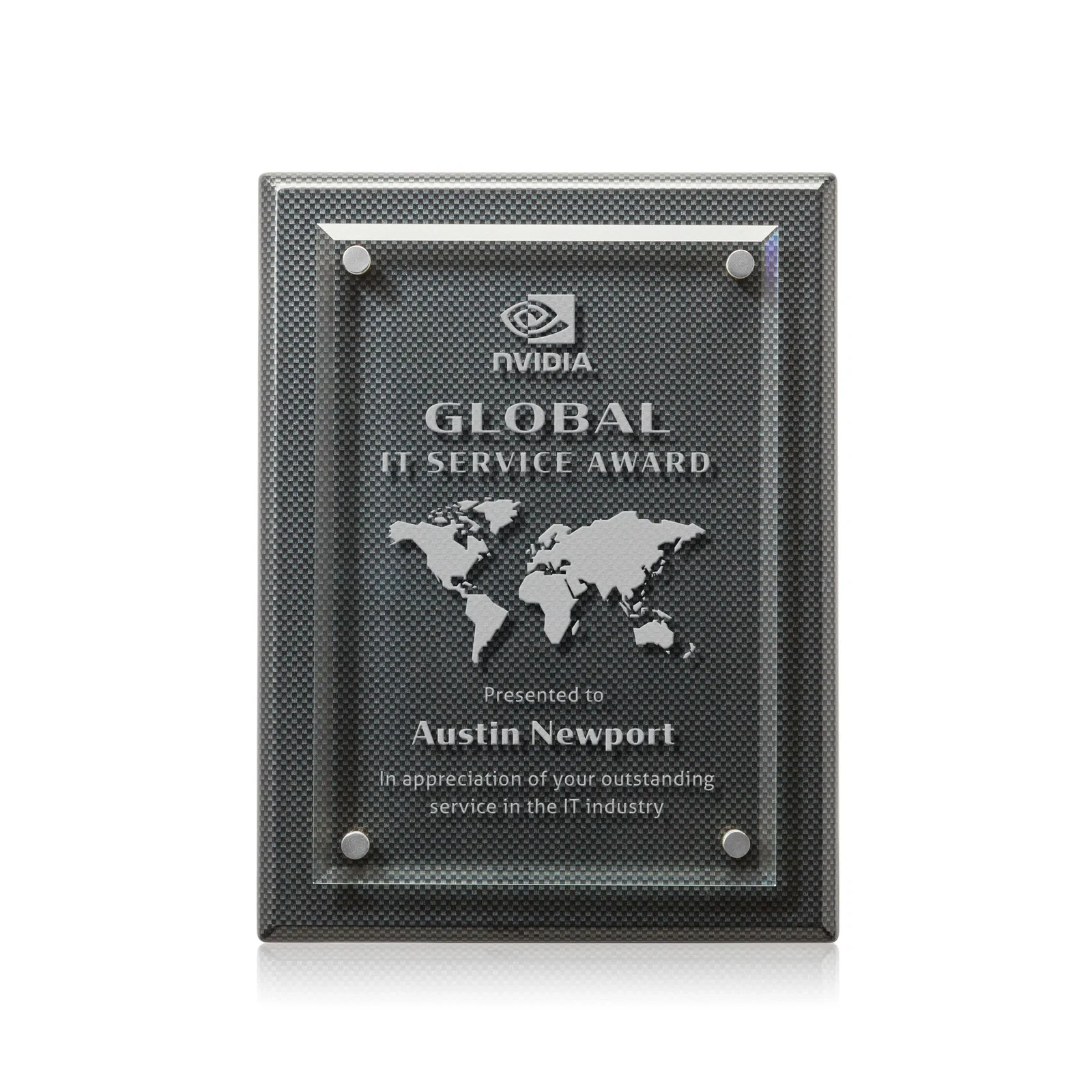 Branded Starfire Crystal Wall Plaque with Drop Shadow Backing for volunteer appreciation