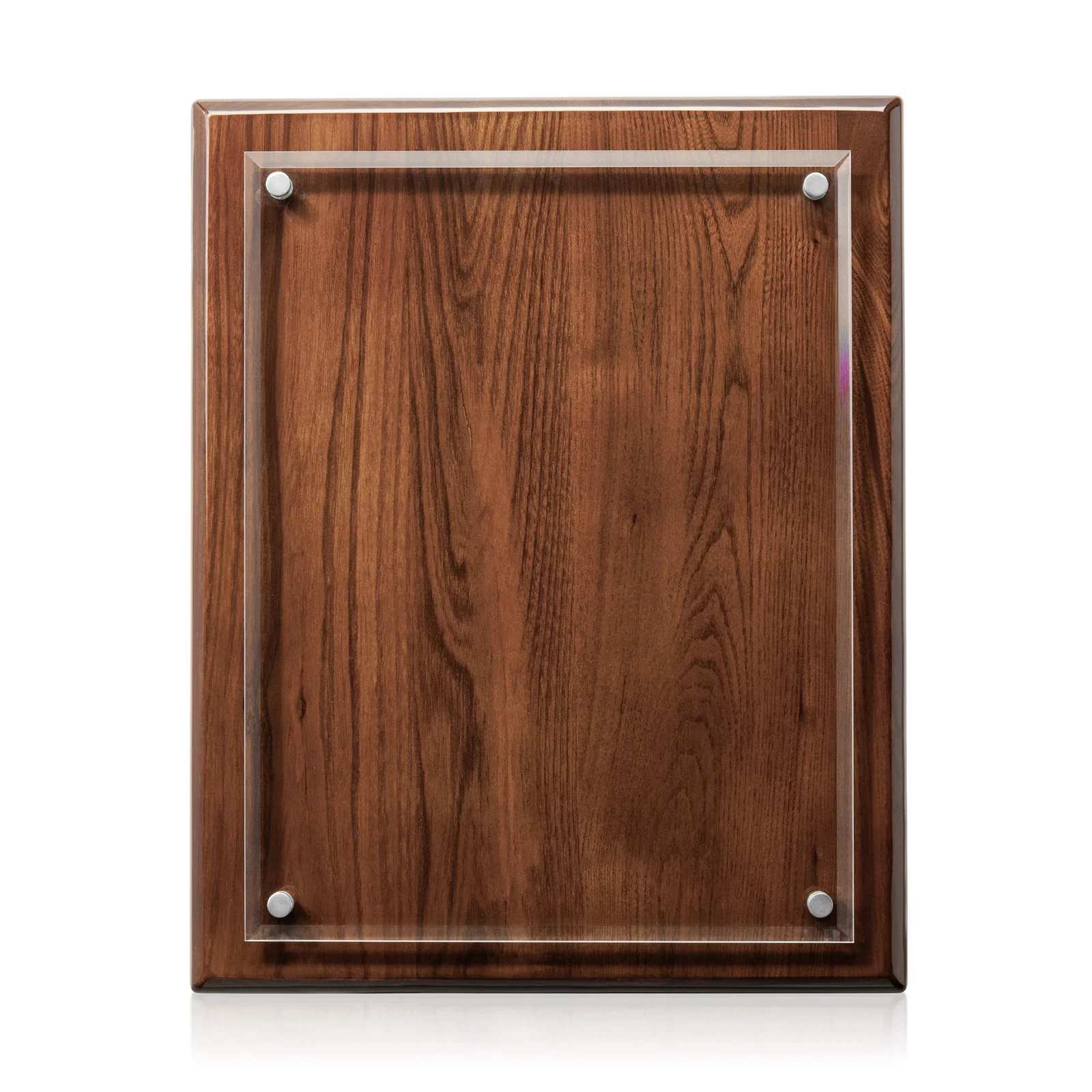 Custom engraved Starfire Crystal Wall Plaque with Drop Shadow Backing for retirement presentations