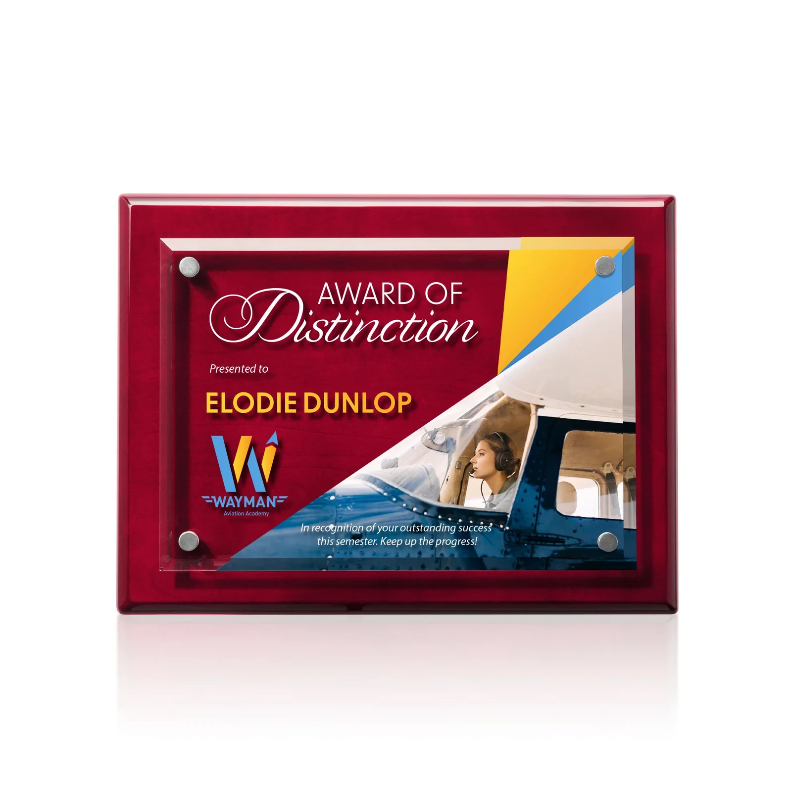 Personalized Beveled Starfire Crystal Plaque That Hangs Either Orientation for corporate award ceremonies