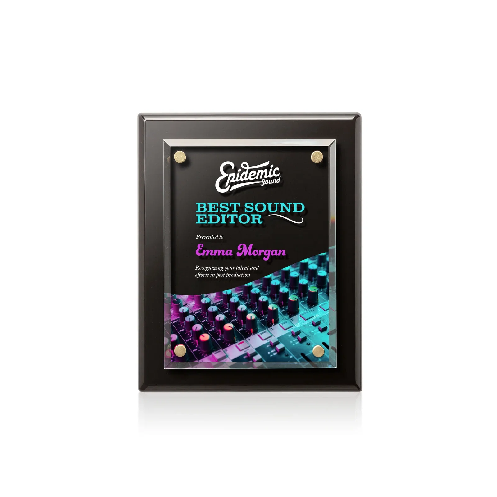 Personalized Beveled Starfire Crystal Plaque That Hangs Either Orientation for sales achievement awards