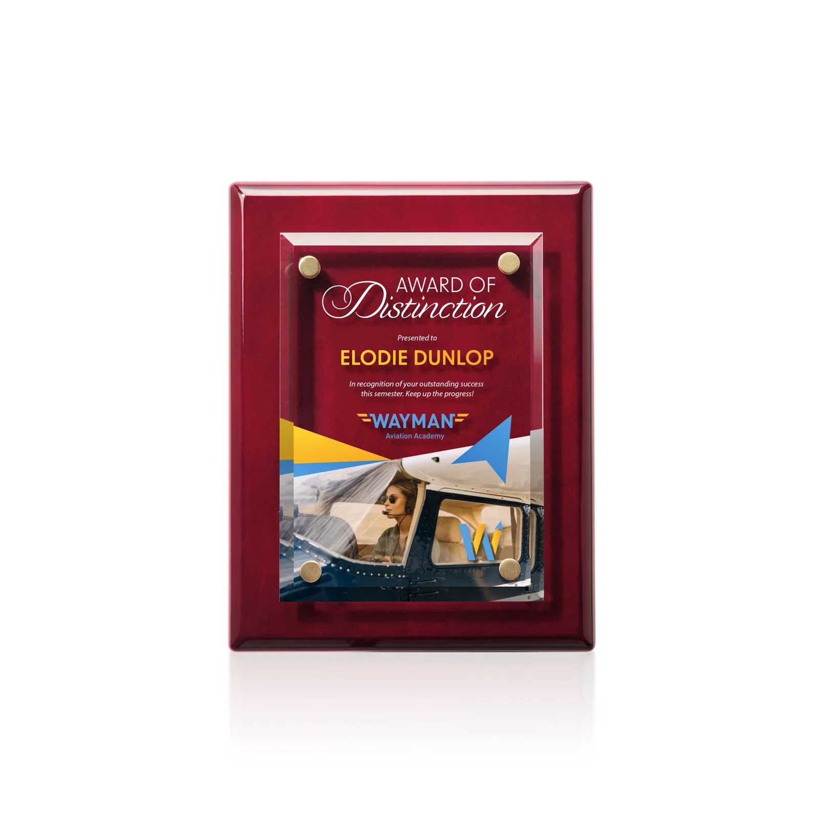 Custom Beveled Starfire Crystal Plaque That Hangs Either Orientation for corporate award ceremonies