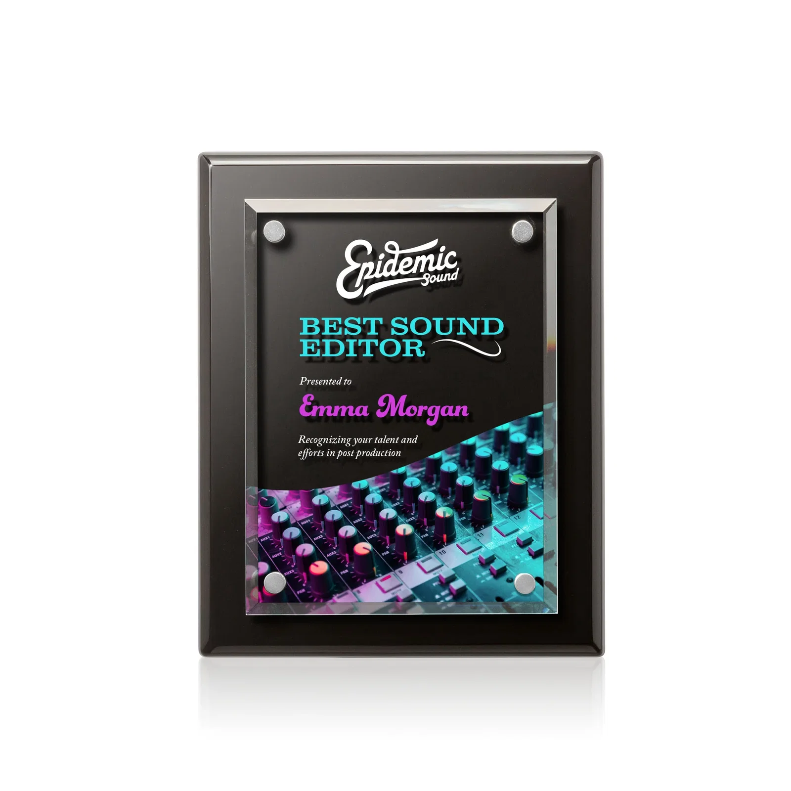 Personalized Beveled Starfire Crystal Plaque That Hangs Either Orientation for company anniversary events