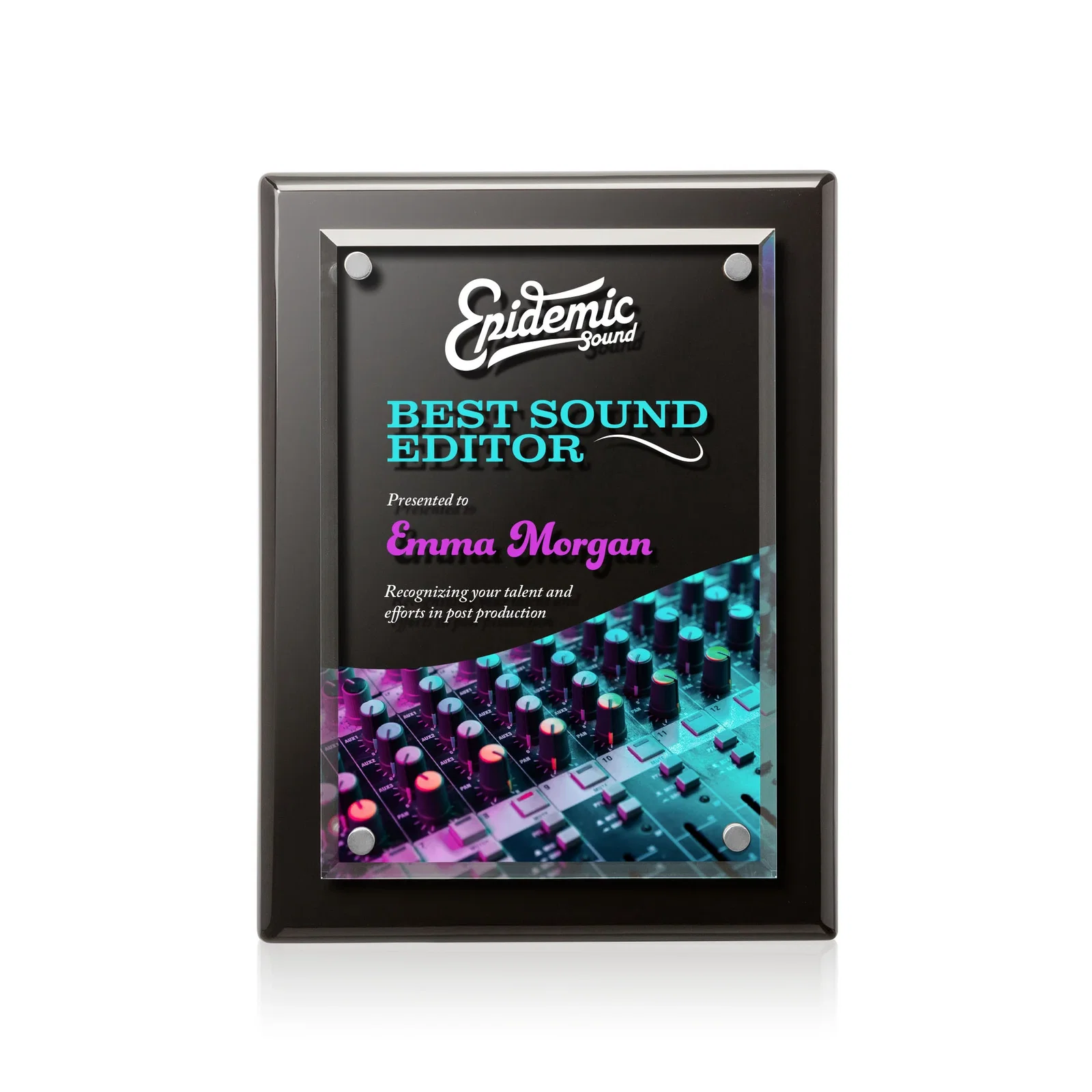Promotional Beveled Starfire Crystal Plaque That Hangs Either Orientation for employee recognition