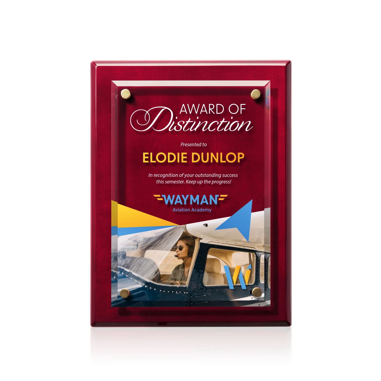 Custom Beveled Starfire Crystal Plaque That Hangs Either Orientation for sales achievement awards