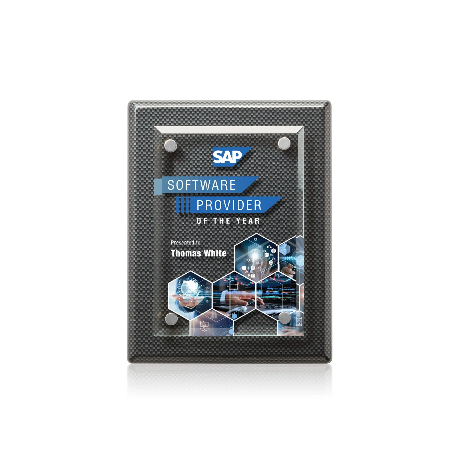 Branded Beveled Starfire Crystal Plaque That Hangs Either Orientation for graduation ceremonies