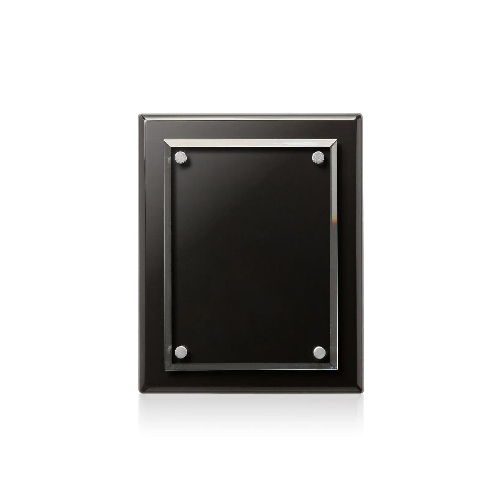 Customized Beveled Starfire Crystal Plaque That Hangs Either Orientation for retirement presentations