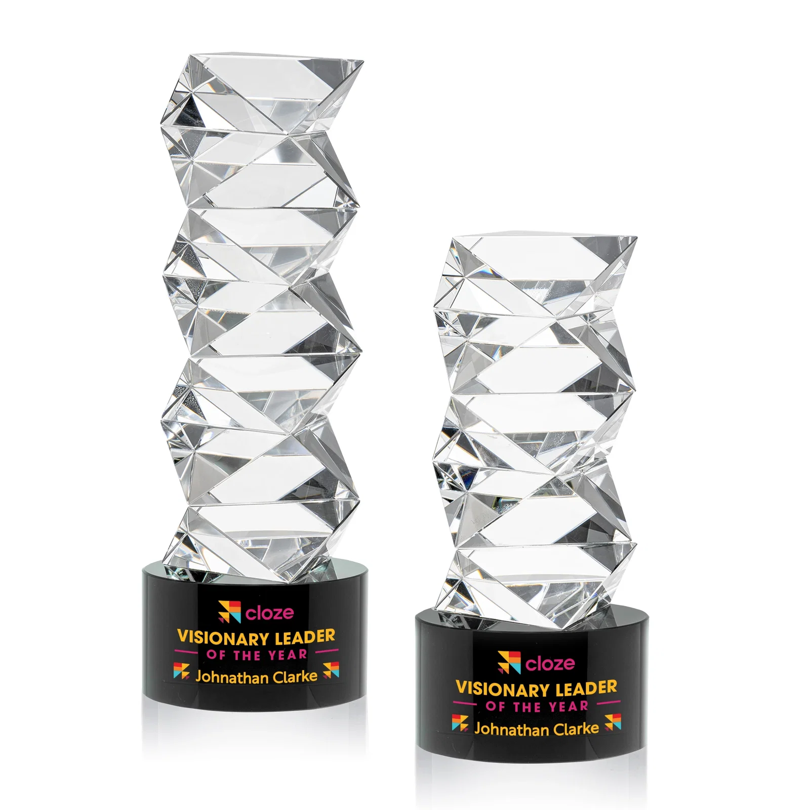 Personalized Optical Crystal Tower Award, awards for donor appreciation