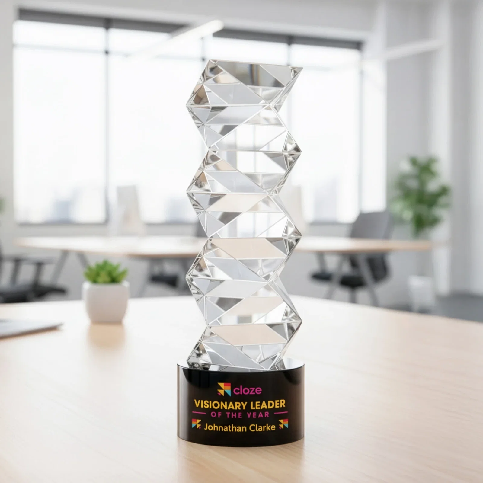 Personalized Optical Crystal Tower Award, awards for volunteer appreciation