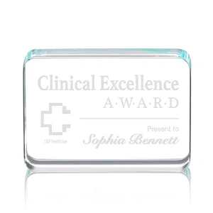 Starfire Crystal Rounded-Rectangle Desk Award