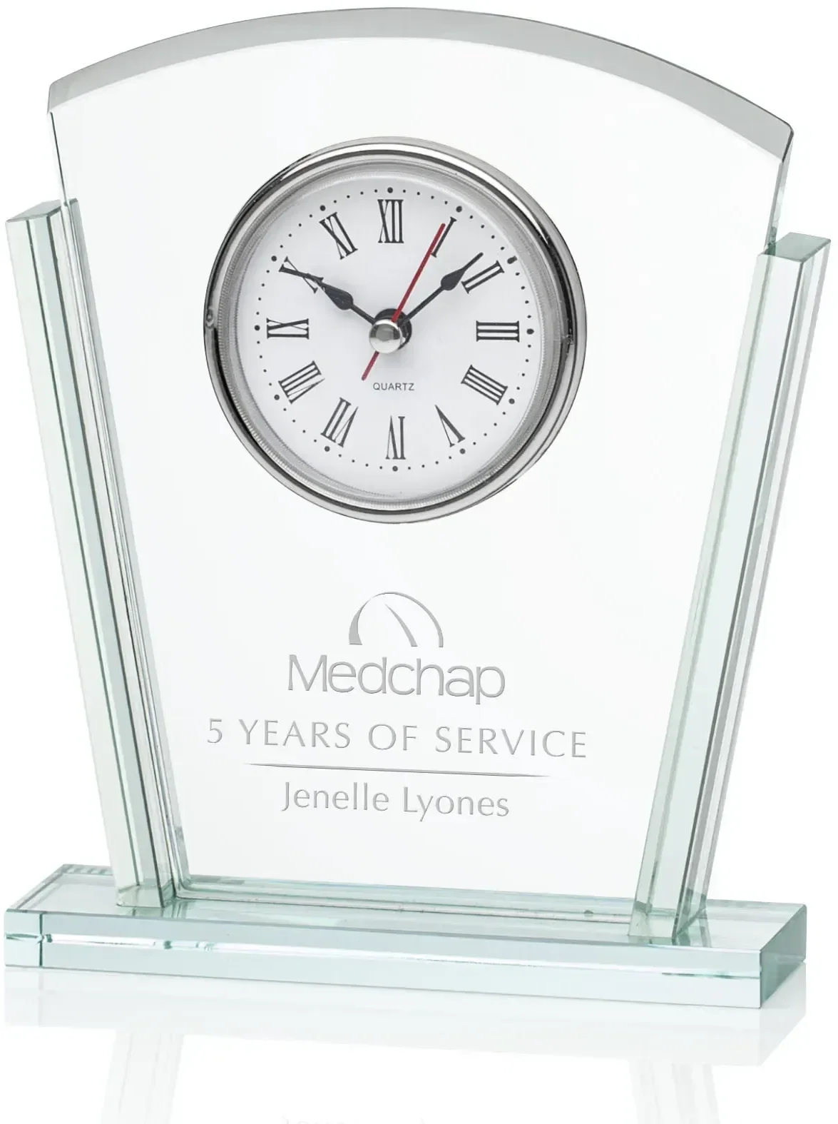 Personalized Jade Glass Clock — view 3