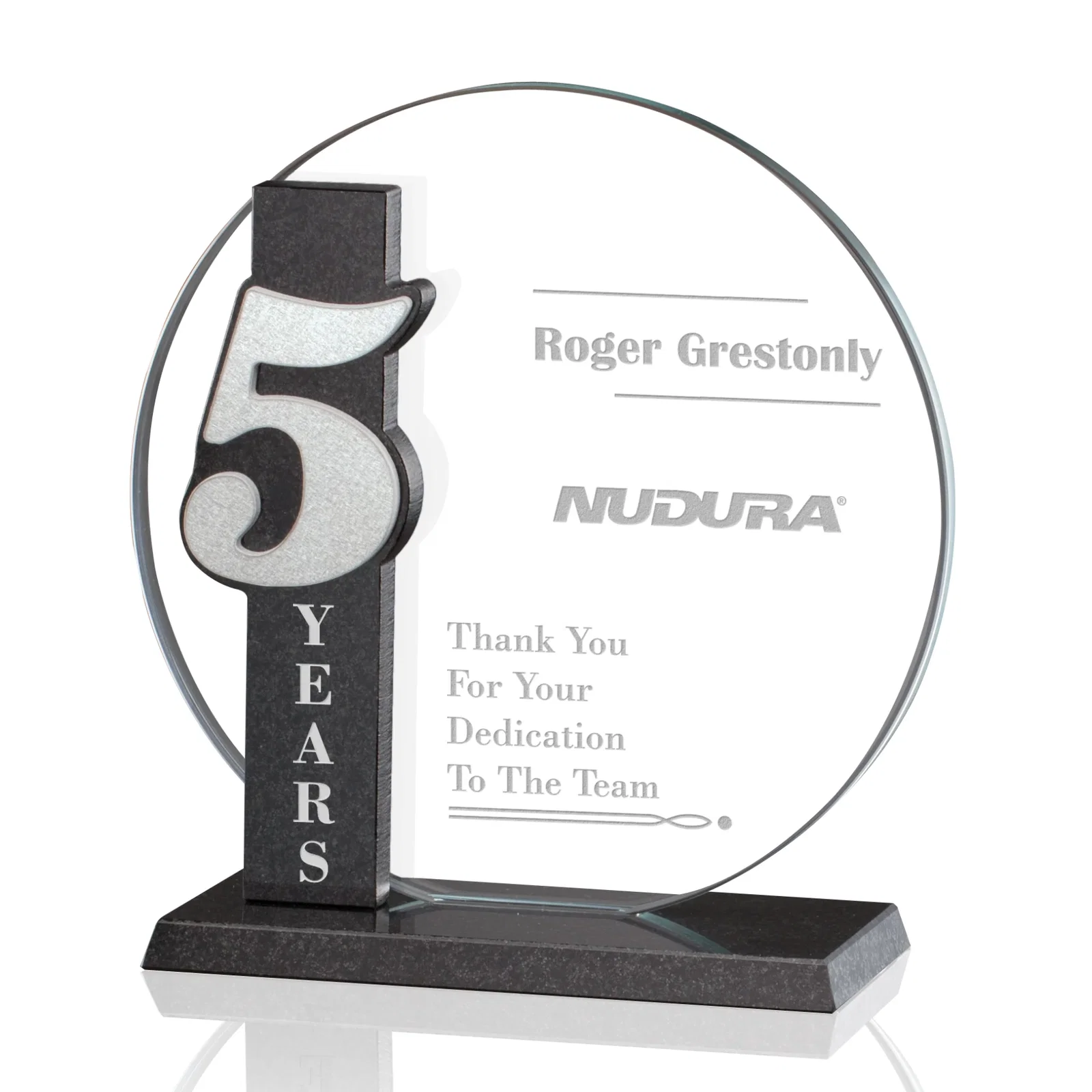 Custom Cambio Years of Service Award, marble for volunteer appreciation