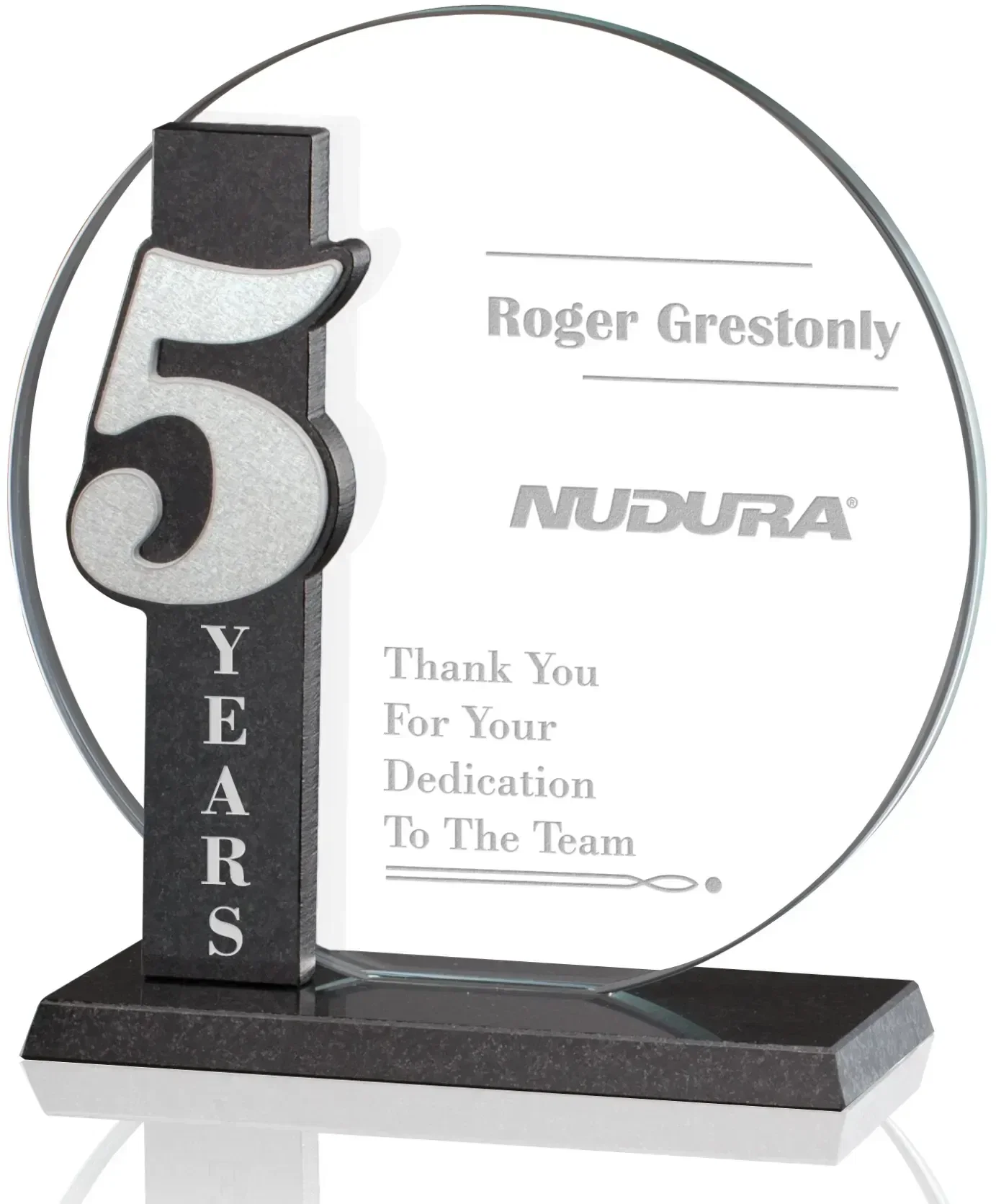 Custom Cambio Years of Service Award, marble for retirement presentations
