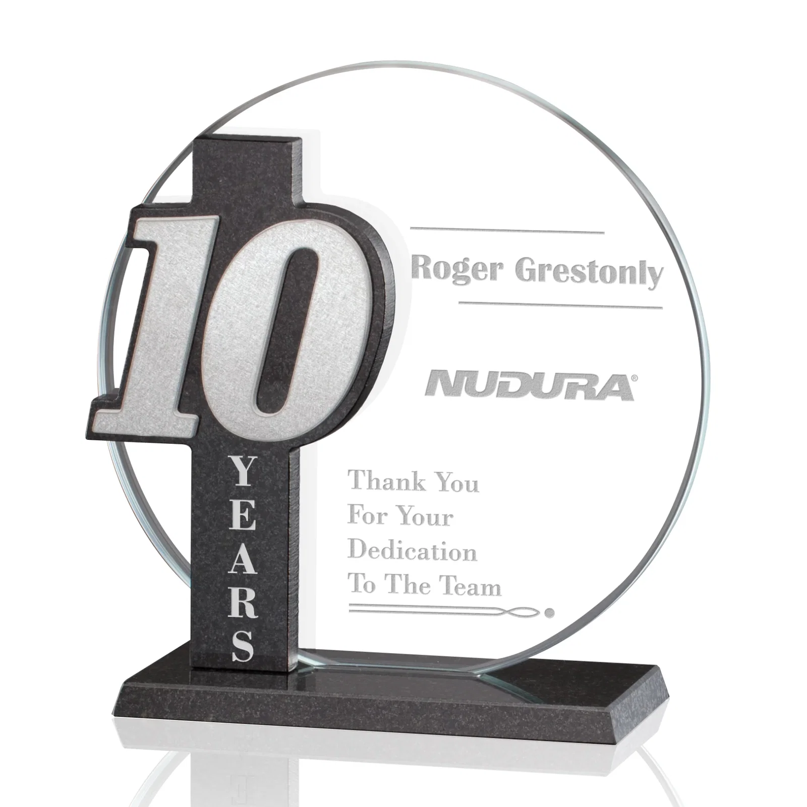Custom Cambio Years of Service Award, marble for team milestone celebrations