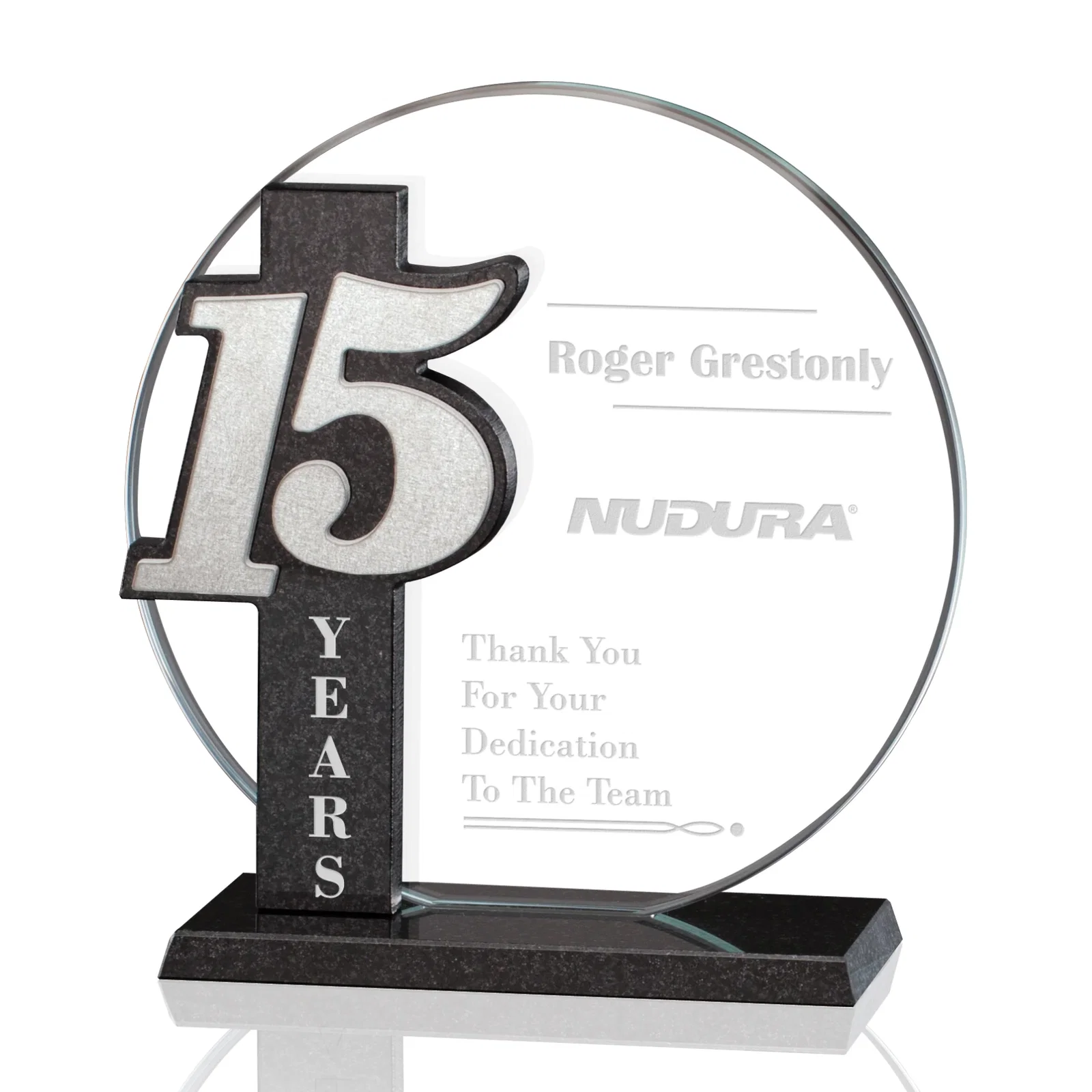 Custom Cambio Years of Service Award, marble for donor appreciation