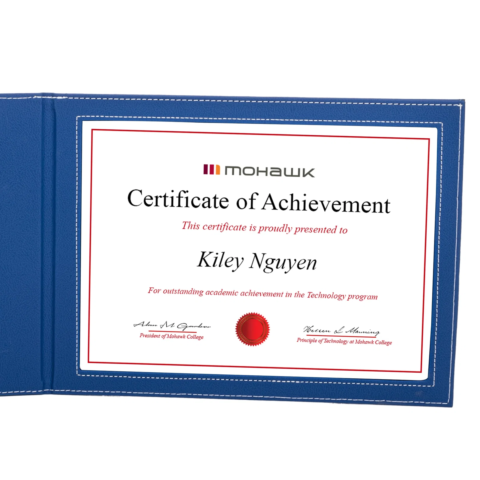 Custom Leatherette Certificate Holder with Full-Color Front and Clear Window for donor appreciation