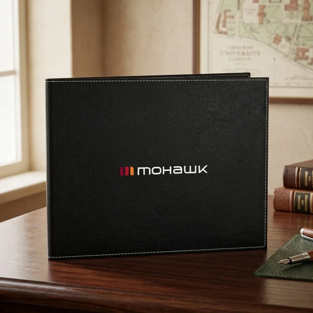 Custom Leatherette Certificate Holder with Full-Color Front and Clear Window for graduation ceremonies