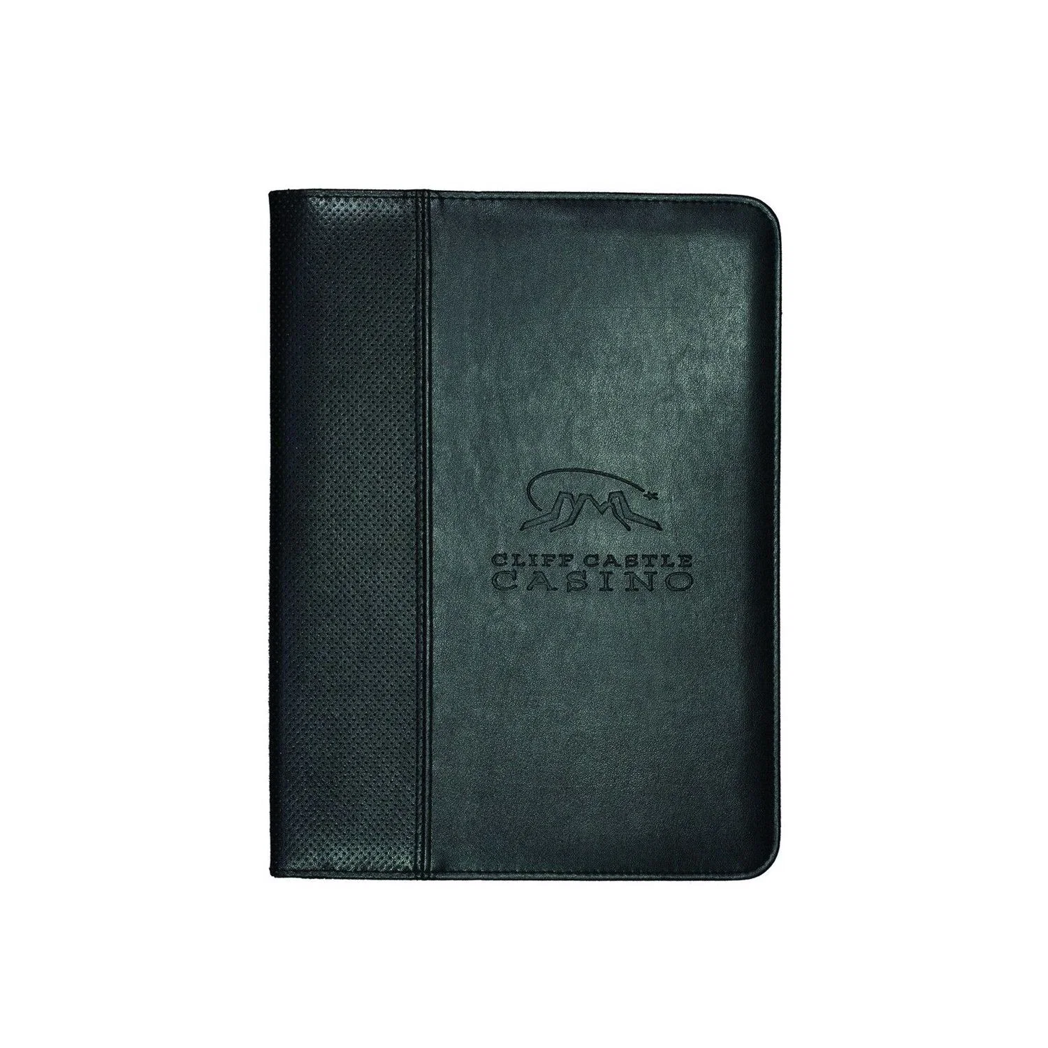 Camelot Perforated PVC Standard Size Padfolio — Black — view 2