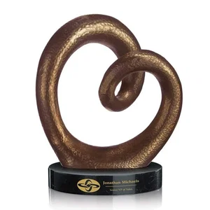 Aluminum Statuette Award on Marble Base in Bronze, Silver, or Copper