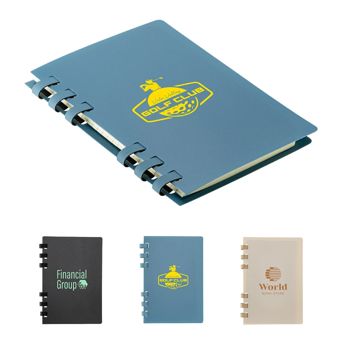 Campus 6-ring notebook with recycled polypropylene cover and recycled PU spiral binding