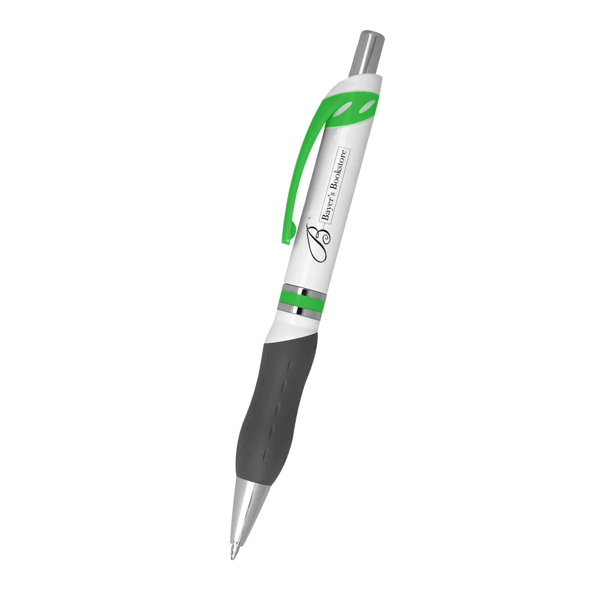 Red trimmed pen held in a natural writing position