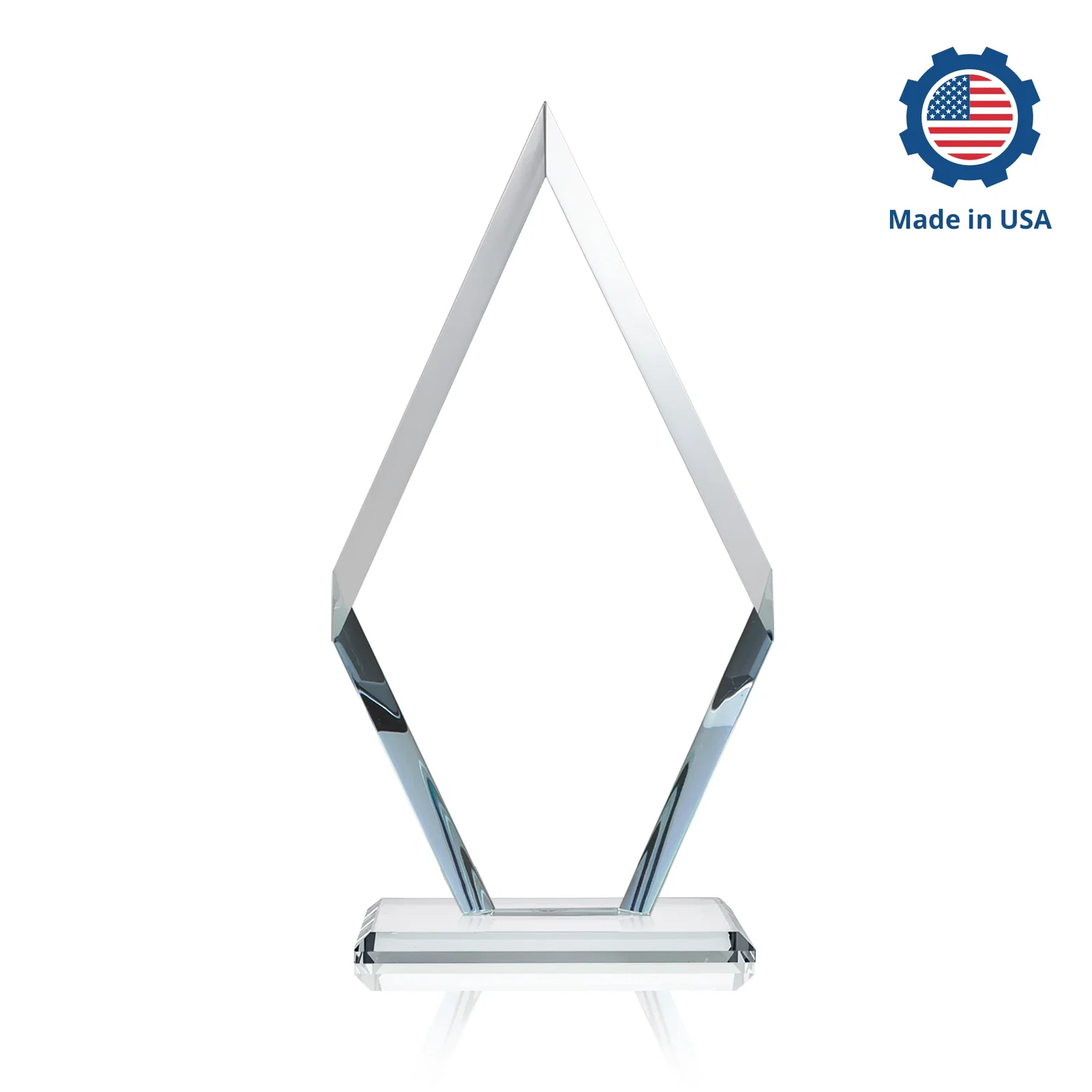 Personalized Starfire Crystal Diamond Award, Also in Rosewood Crystal, with your logo for company anniversary events
