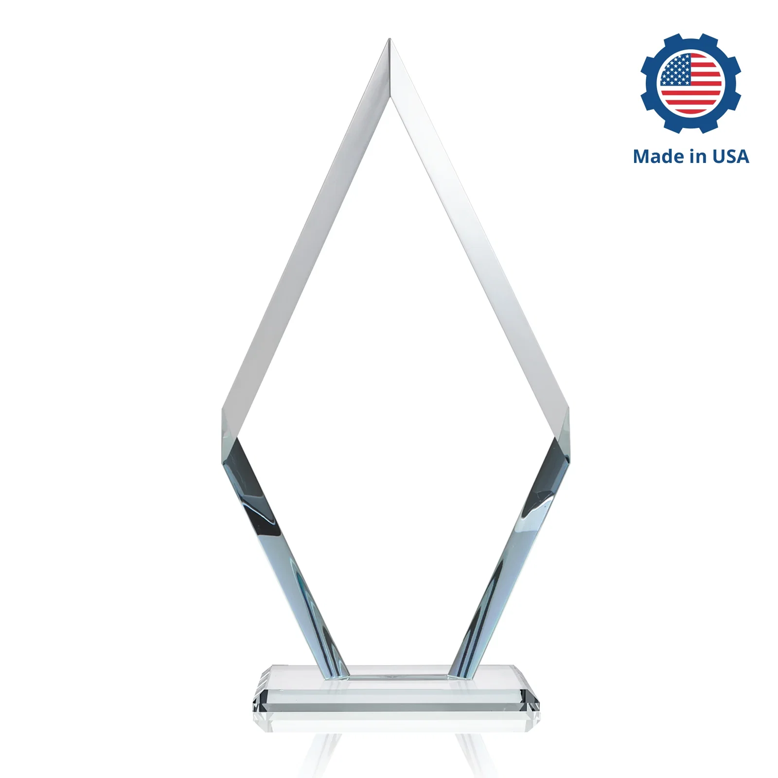 Promotional Starfire Crystal Diamond Award, Also in Rosewood Crystal, with your logo for employee recognition
