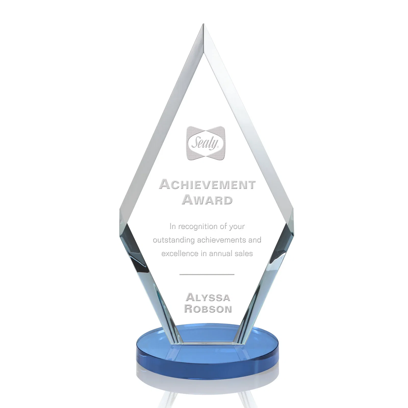 Promotional Starfire Crystal Diamond Award, Also in Rosewood Crystal for graduation ceremonies
