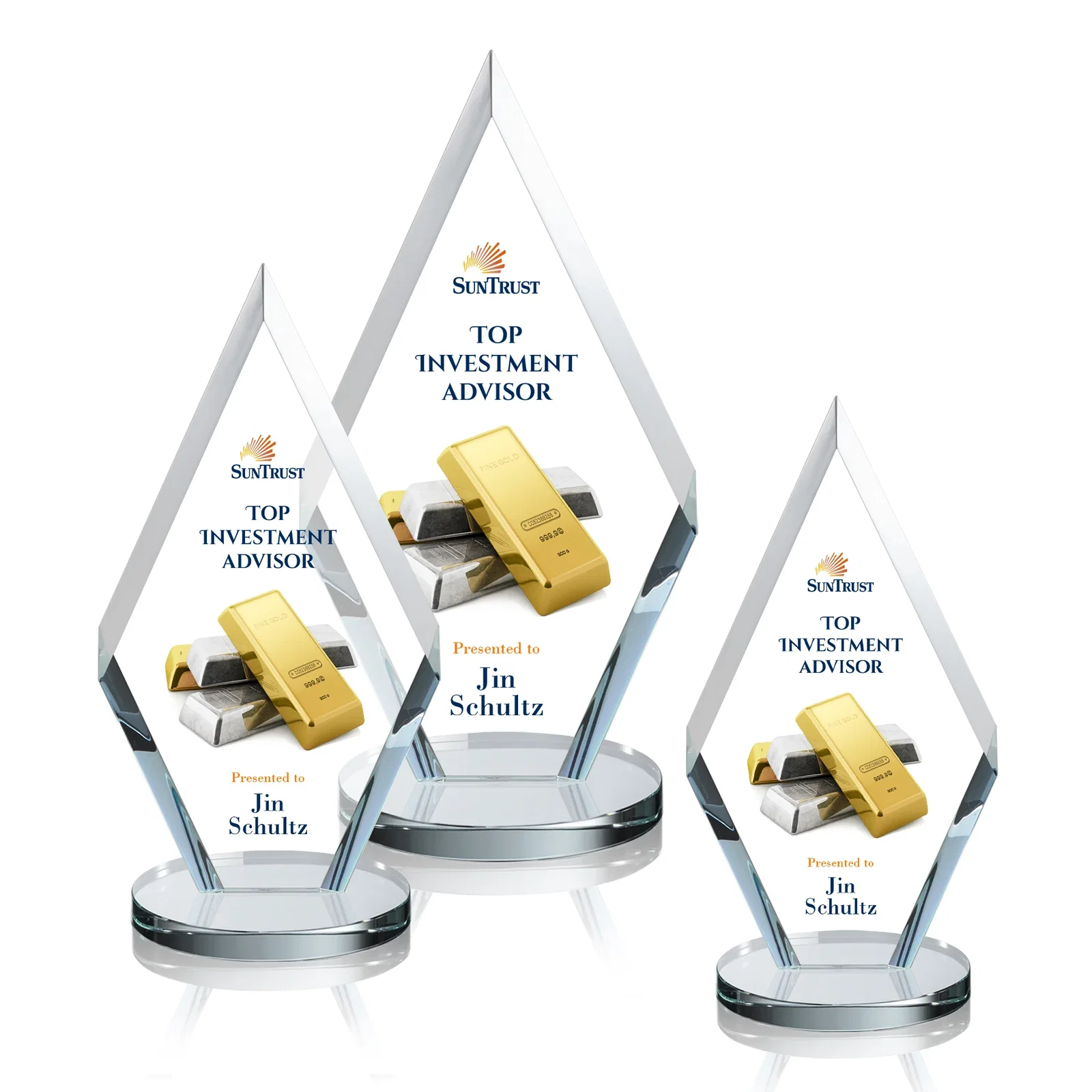 Promotional Starfire Crystal Diamond Award, Also in Rosewood Crystal for safety achievement programs
