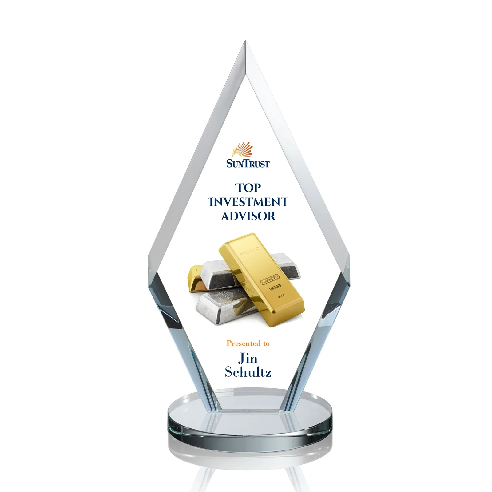 Promotional Starfire Crystal Diamond Award, Also in Rosewood Crystal for volunteer appreciation
