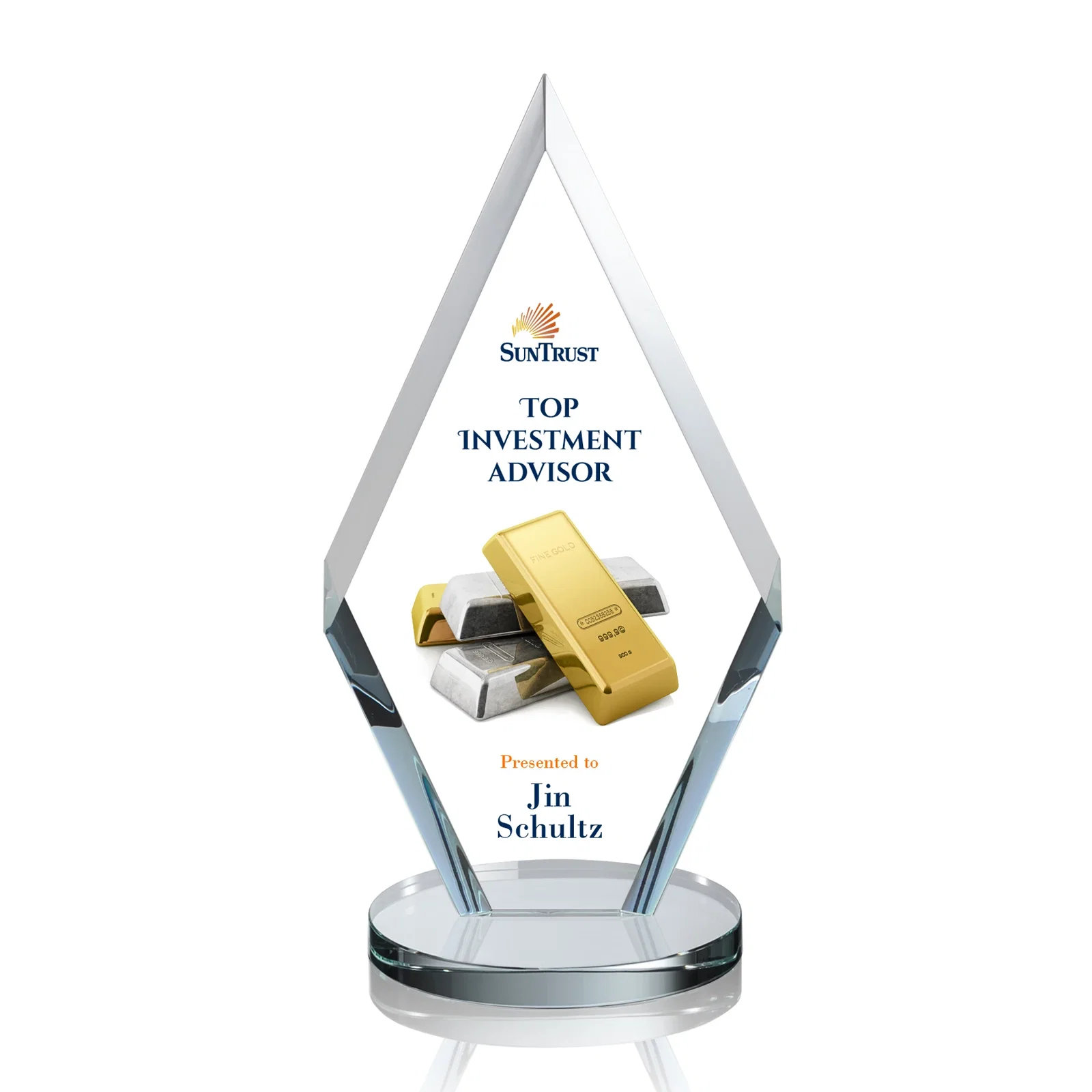 Promotional Starfire Crystal Diamond Award, Also in Rosewood Crystal for dealer and partner awards