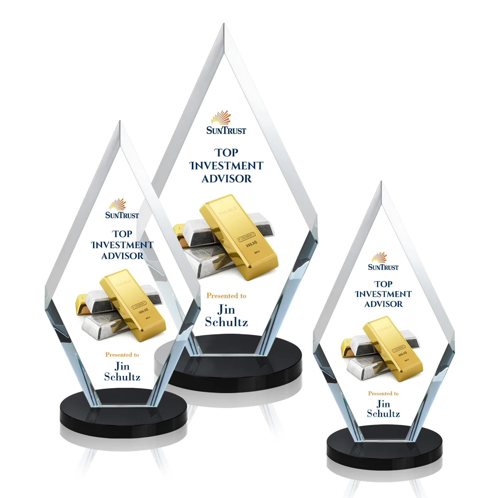 Branded Starfire Crystal Diamond Award, Also in Rosewood Crystal for safety achievement programs